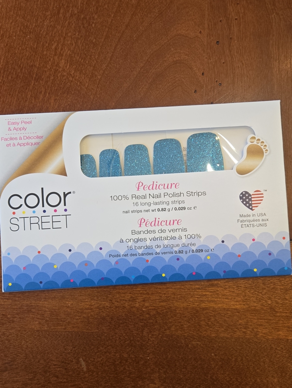 Color Street Sparkling Aqua Pedicure Nail Strips